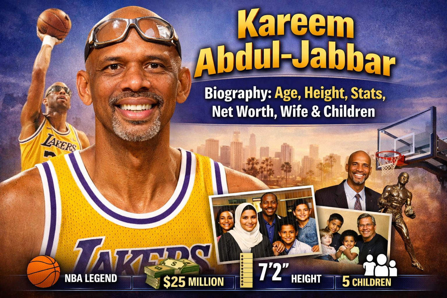 Kareem Abdul-Jabbar Biography: Age, Height, Stats, Net Worth, Wife ...